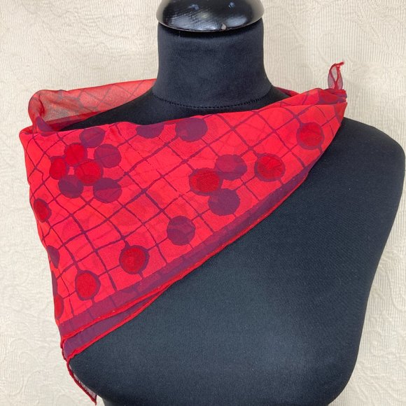 Vera Scarf Silk Chiffon Square Vintage - Picture 5 of 8